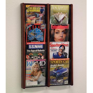 Wooden Mallet AC34-8MH Stance 8 Pocket Wall Display in Mahogany - 2Wx4H 