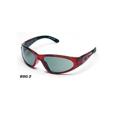 Body Specs BSG-2 CRYSTAL RED.13 Crystal Red Frame Goggles-Sunglasses with Smoke-Green Lens 