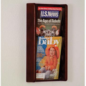 Wooden Mallet AC19-2MH Stance 2 Pocket Wall Display in Mahogany - 2H 