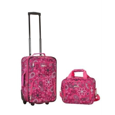 Rockland F102-Pinkbandana 2 Pc Pink Bandana Luggage Set 