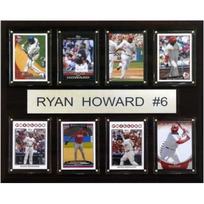 C & I Collectables 1215HOWARD8C MLB Ryan Howard Philadelphia Phillies 8 Card Plaque 