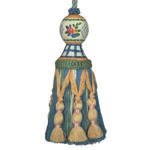 123 Creations C201B Carolyn-Blue hand painted tassel 