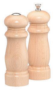Chef Specialties 06200 6 Inch - 15cm SalemNatural Pepper Mill Salt Shaker Set 