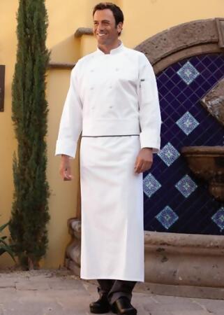 Uncommon Threads 3049C-2500 Executive Bistro Chef Apron in White Piping 