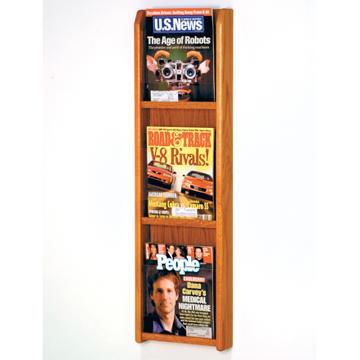 Wooden Mallet MM-3MO Divulge 3 Magazine Wall Display in Medium Oak 