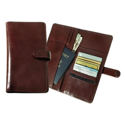 Raika RM 117 BROWN Snap Closure Deluxe Travel Wallet - Brown 
