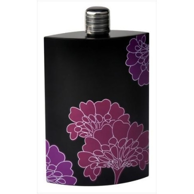 FJX Wholesale HFL-06 3.5oz Black with Pink Sea Shell Pattern Flask 