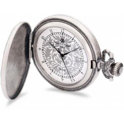 Charles-Hubert Paris 3924 Antique Silver Plated Antique Silver Dial with Date Pocket Watch 