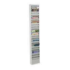 Safco Products Company SAF4322GR Magazine Rack- 23 Pockets- Steel- 9-.75in.x4in.x65-.50in.- Gray