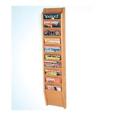 Wooden Mallet MR48-10LO Cascade 10 Pocket Magazine Rack in Light Oak 