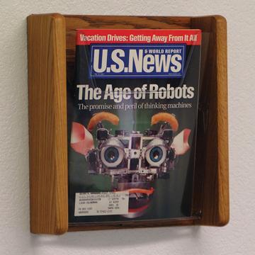 Wooden Mallet AC12-1MO Stance 1 Pocket Wall Display in Medium Oak 