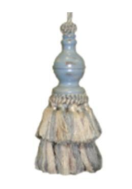 123 Creations CB065B Blue Finnial hand painted tassel 