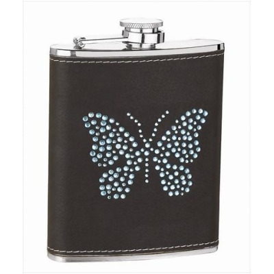 FJX Wholesale HFL-SP048 6oz Black Wrap Butterfly Flask 