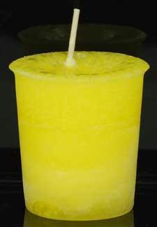 AzureGreen CVHLAU Laughter Herbal Votive Candle in Yellow