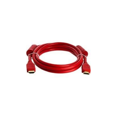 Cmple 976-N 28AWG HDMI Cable with Ferrite Cores - Red - 6FT 