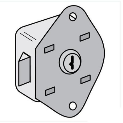 Salsbury Industries 30015 Key Lock Built-in for Open Access Designer Wood Locker Door 
