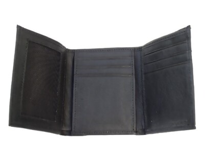 Piel 9053-BLK Tri Fold Wallet with Multiple Card Slots - Black