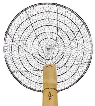 Town Food Service 42610 10 in. Bamboo Handled Stainless Skimmer 