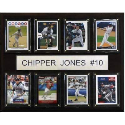 C & I Collectables 1215CHIPPER8C MLB Chipper Jones Atlanta Braves 8 Card Plaque 