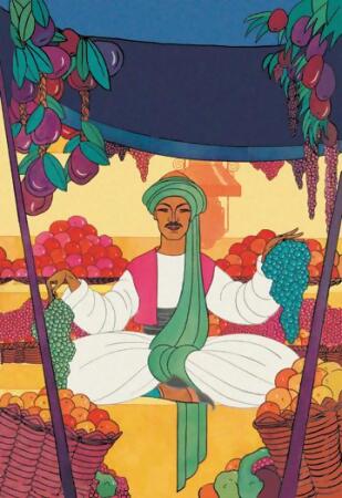 Buy Enlarge 0-587-00768-0C12X18 Afghanistan - The Bazaar Fruit-Seller- Canvas Size C12X18 