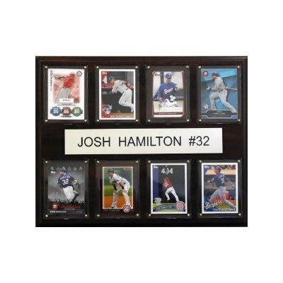 C & I Collectables 1215HAMIL8C MLB Josh Hamilton Texas Rangers 8 Card Plaque 