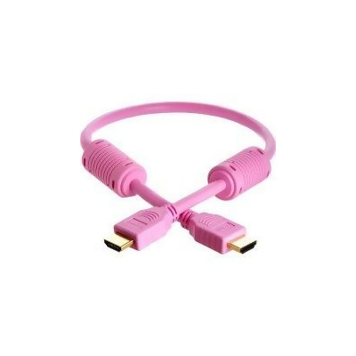 Cmple 978-N 28AWG HDMI Cable with Ferrite Cores - Pink - 1.5FT 