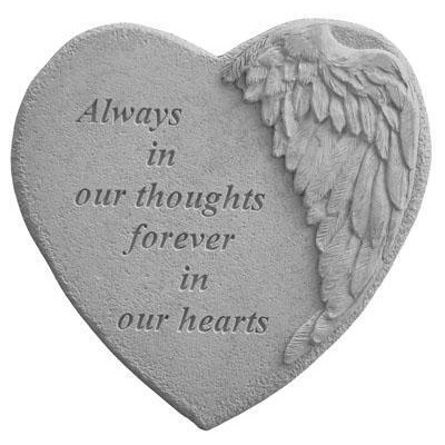 Kay Berry 08905 Winged Heart Memorial Stone - Always In Our Thoughts... 