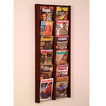 Wooden Mallet AC48-12MH Stance 12 Pocket Wall Display in Mahogany - 2Wx6H 