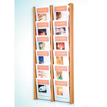 Wooden Mallet AC48-12LO Stance 12 Pocket Wall Display in Light Oak - 2Wx6H 