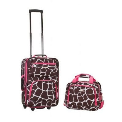 Rockland F102-Pinkgiraffe 2 Pc Pink Giraffe Luggage Set 