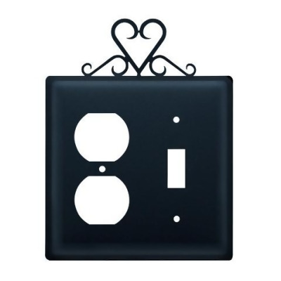 Village Wrought Iron EOS-51 Heart Outlet and Switch Cover - Black 