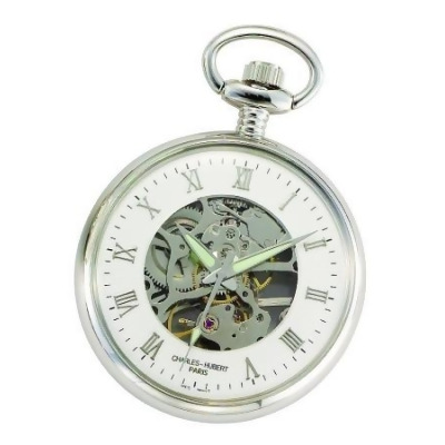 Charles-Hubert- Paris Brass Mechanical Open Face Pocket Watch #3673 