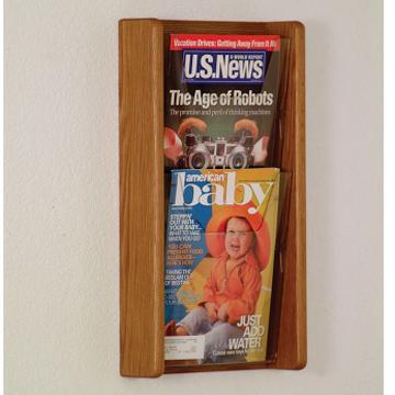 Wooden Mallet AC19-2MO Stance 2 Pocket Wall Display in Medium Oak - 2H 