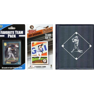 C & I Collectables 2011ORIOLESTSC MLB Baltimore Orioles Licensed 2011 Topps Team Set and Favorite Player Trading Cards Plus Storage Album 