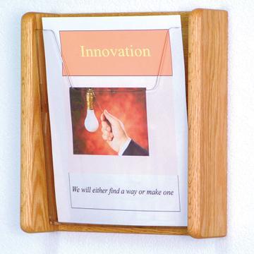 Wooden Mallet AC12-1LO Stance 1 Pocket Wall Display in Light Oak 