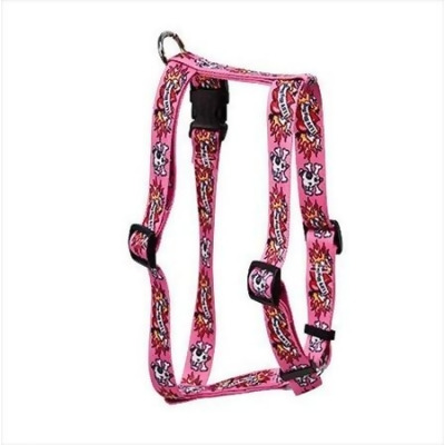 Yellow Dog Design H-LUVP101SM I Luv My Dog Pink Roman Harness - Small/Medium 