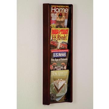 Wooden Mallet AC34-4MH Stance 4 Pocket Wall Display in Mahogany - 4H 