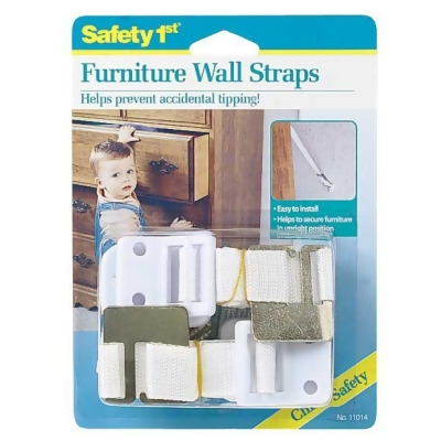 Safety 1st Dorel Juvenile 11014 2 Count White Furniture Wall Straps 