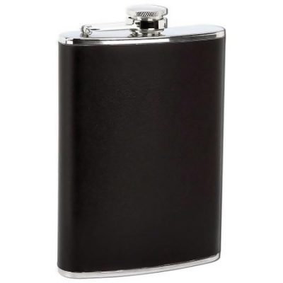 Maxam 8 oz. Stainless Steel Flask with Black Wrap 