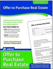 Details about   Adams Offer To Purchase Real Estate Form White lf290 8.5 X 11 Inch 