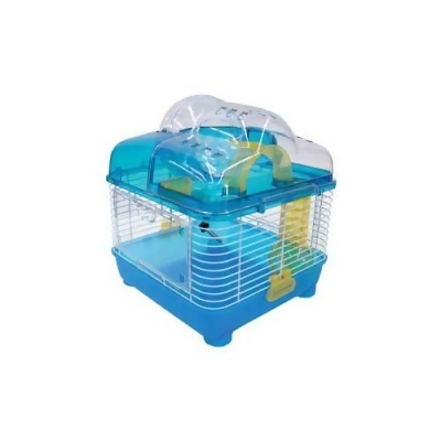 YML H1010BL 10 in. Clear Plastic Hamster-Mice Cage in Blue 
