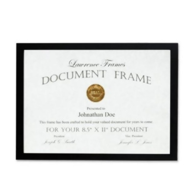 Lawrence Frames 755581 Lawrence Frames 8.5x11 Black Wood Certificate Picture Frame - Gallery Collection 