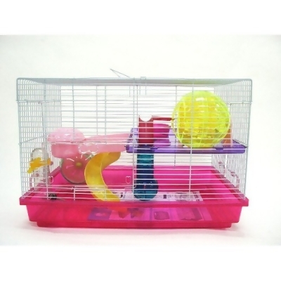 YML H1812PK 12 in. Clear Plastic Hamster-Mice Cage in Pink 