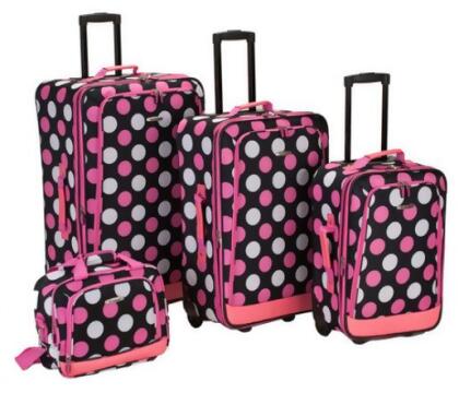Rockland F106-Mulpinkdot 4Pc Mulpinkdot Luggage Set 