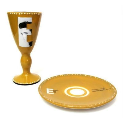 IWDSC 0179-39461 Ceramic Elvis 2002 Goblet and Plate 
