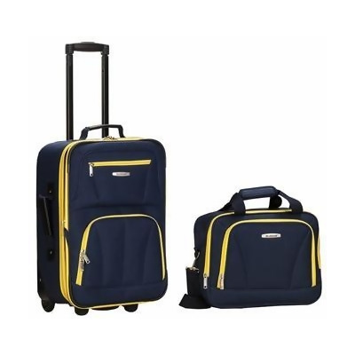 Rockland F102-NAVY Rio 2 Piece Carry On Luggage Set 