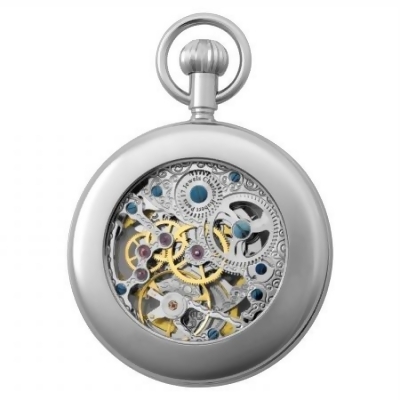 Charles-Hubert- Paris 3816-W Dual Time Mechanical Pocket Watch 