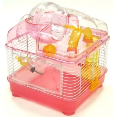 YML H1010PK 10 in. Clear Plastic Hamster-Mice Cage in Pink 