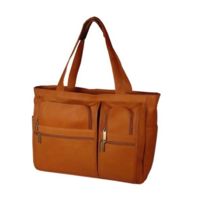 David King & Co 147T Women s Multi Pocket Briefcase- Tan 