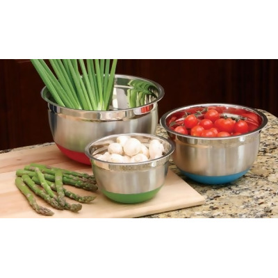 Cookpro Steel Mixing Bowl 3 Piece Set Colorful Non Skid Base - 797 